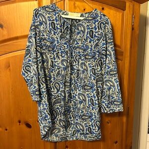 Michael Kors 3/4 sleeve blouse navy, white, black